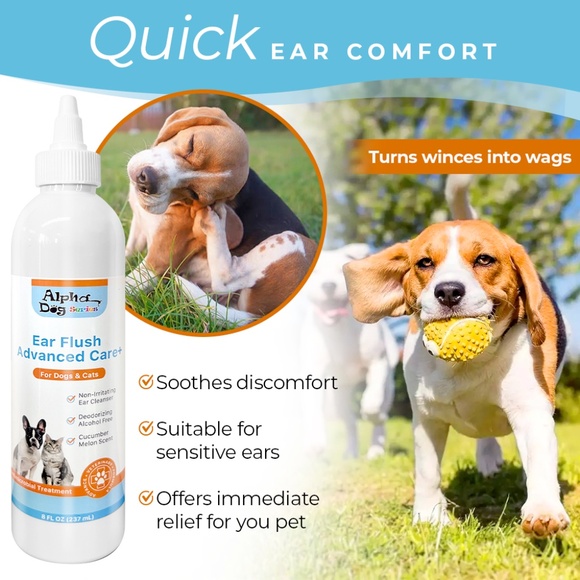ALPHA DOG SERIES Advanced Ear Cleaner, Soothing Otic Solution W/Aloe & Vitamin E - Picture 4 of 7